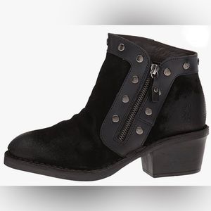 NIB NWT Fly London Duke941fly Black Suede Leather Bootie Duke Boots sz 8-8.5 39